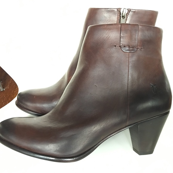 NEW Frye Women Ankle Bootie Brown Leather Size 8.5 - Picture 10 of 10